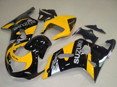 Affordable 2001-2003 Suzuki GSXR 750 Motorcycle Fairings - Yellow Black