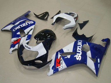 Affordable 2001-2003 Suzuki GSXR 750 Motorcycle Fairings - Blue White