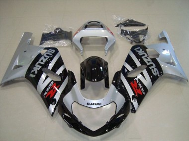 Affordable 2001-2003 Suzuki GSXR 750 Motorcycle Fairings - Silver Glossy Black