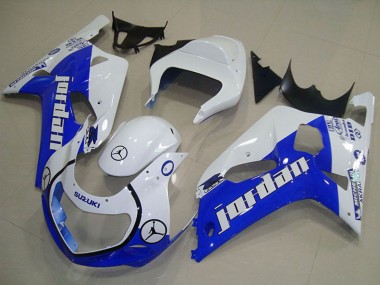Affordable 2001-2003 Suzuki GSXR 750 Motorcycle Fairings - White Blue Jordan