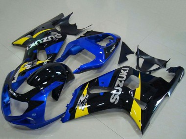 Affordable 2001-2003 Suzuki GSXR 750 Motorcycle Fairings - Blue Yellow Glossy Black