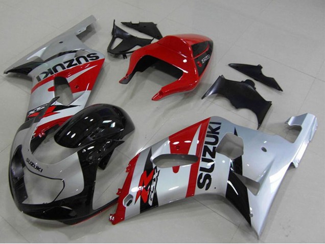 2001-2003 Suzuki GSXR 750 Motorcycle Fairings - Red Silver Black