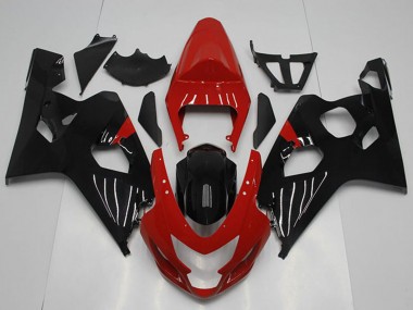 Affordable 2004-2005 Suzuki GSXR 750 Motorcycle Fairing - Red Glossy Black