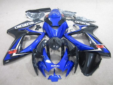 Affordable 2006-2007 Suzuki GSXR 750 Motorcycle Fairings - Blue Glossy Black