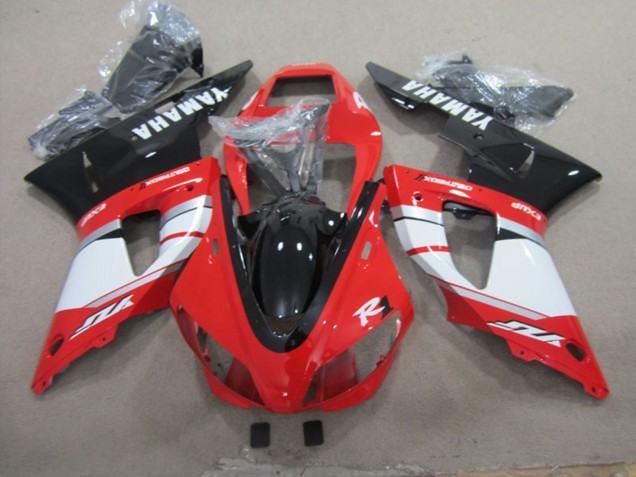 1998-1999 Yamaha YZF R1 Motorcycle Fairings - Red White Silver Glossy Black
