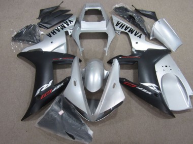 Affordable 2004-2006 Yamaha YZF R1 Motorcycle Fairings - Silver Matte Black