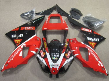 Affordable 2009-2011 Yamaha YZF R1 Motorcycle Fairings - Red Black White Santander Fimer Volvo