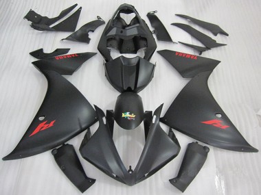 Affordable 2009-2011 Yamaha YZF R1 Motorcycle Fairings - Matte Black Red Decal