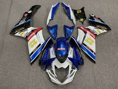 22 Rockstar White and Blue 11-24 Suzuki GSXR 600-750 Fairings