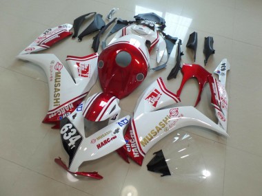 634 White and Red 12-16 Honda CBR1000RR Fairings
