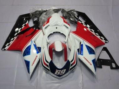 69 White and Red 07-14 Ducati Ducati 848 1098 1198 Fairings