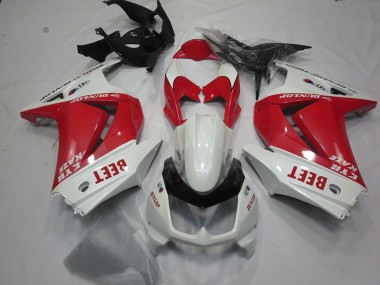 Beet Red and White 08-12 Kawasaki Ninja 250 Fairings