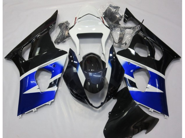 Black Blue and White 03-04 Suzuki GSXR 1000 Fairings Black Blue and White 03-04 Suzuki GSXR 1000 Fairings