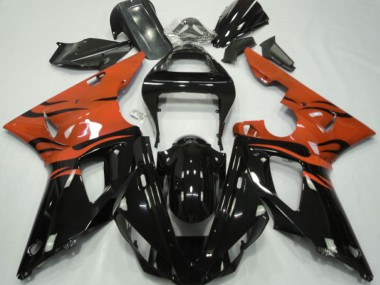 Black Flame & Orange 00-01 Yamaha R1 Fairings
