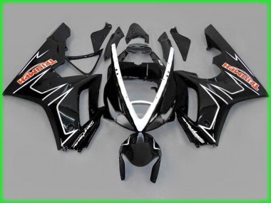 Black Gloss with White 06-08 Triumph Daytona 675 Fairings