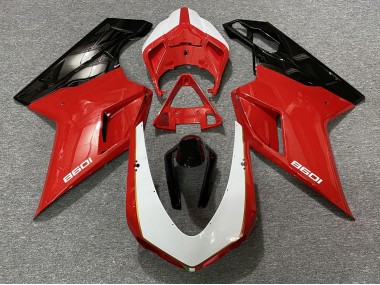Black Red White 07-14 Ducati Ducati 848 1098 1198 Fairings