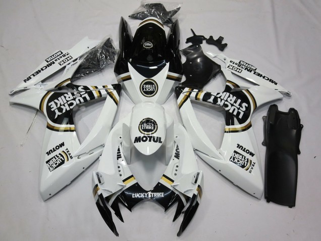 Black White Lucky Strike 06-07 Suzuki GSXR 600-750 Fairings Black White Lucky Strike 06-07 Suzuki GSXR 600-750 Fairings