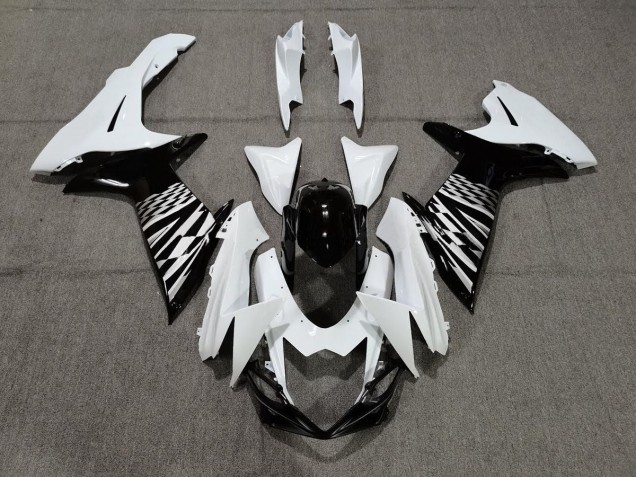 Black White and Silver 11-24 Suzuki GSXR 600-750 Fairings Black White and Silver 11-24 Suzuki GSXR 600-750 Fairings