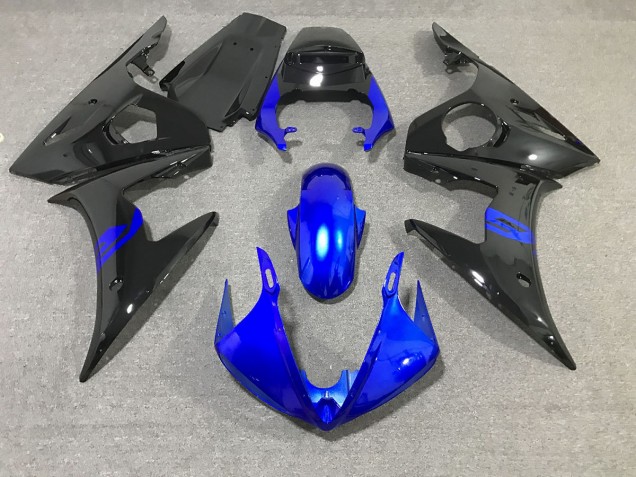 Black and Blue Gloss 03-04 Yamaha R6 Fairings Black and Blue Gloss 03-04 Yamaha R6 Fairings