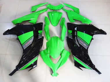 Black and Green Gloss 13-18 Kawasaki Ninja 300 Fairings