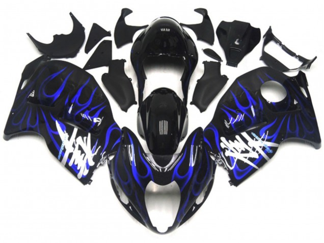 Black with Deep Blue Flame 97-07 Suzuki GSXR 1300 Hayabusa Fairings Black with Deep Blue Flame 97-07 Suzuki GSXR 1300 Hayabusa Fairings