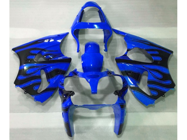 Blue & Black Flame 00-02 Kawasaki ZX6R Fairings Blue & Black Flame 00-02 Kawasaki ZX6R Fairings