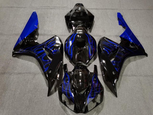 Gloss Black Blue Flame 06-07 Honda CBR1000RR Fairings Gloss Black Blue Flame 06-07 Honda CBR1000RR Fairings