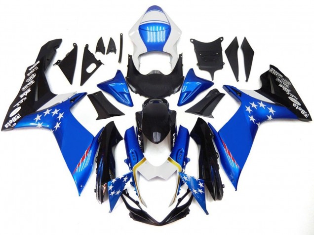 Blue Style With Red Stars 11-24 Suzuki GSXR 600-750 Fairings Blue Style With Red Stars 11-24 Suzuki GSXR 600-750 Fairings