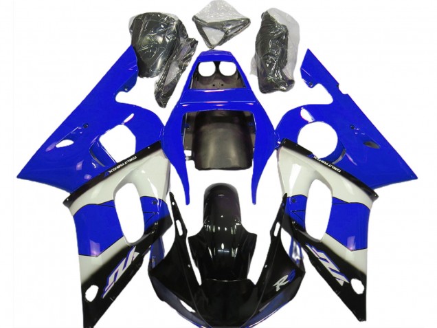 Blue White and Black 98-02 Yamaha R6 Fairings Blue White and Black 98-02 Yamaha R6 Fairings