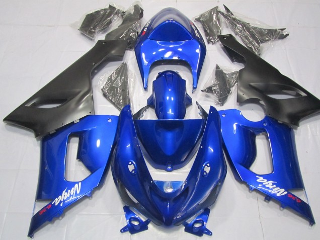 Blue and Black 05-06 Kawasaki ZX6R Fairings Blue and Black 05-06 Kawasaki ZX6R Fairings