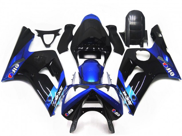 Blue and Gloss Black Elf 03-04 Kawasaki ZX6R Fairings Blue and Gloss Black Elf 03-04 Kawasaki ZX6R Fairings
