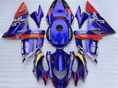 Blue and Red Trickstar 04-05 Kawasaki ZX10R Fairings