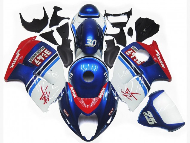 Blue and White Custom Logo Motul 97-07 Suzuki GSXR 1300 Hayabusa Fairings Blue and White Custom Logo Motul 97-07 Suzuki GSXR 1300 Hayabusa Fairings