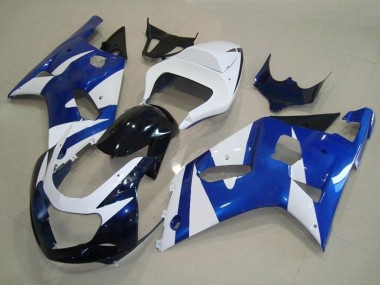 Blue and White OEM Style 01-03 Suzuki GSXR 600-750 Fairings