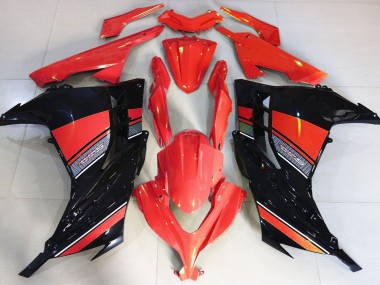 Candy Red and Black 13-18 Kawasaki Ninja 300 Fairings