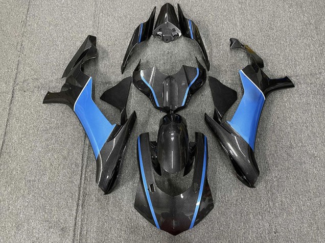 Carbon Fiber & Light Blue 15-19 Yamaha R1 Fairings Carbon Fiber & Light Blue 15-19 Yamaha R1 Fairings