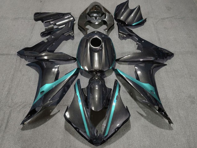 Carbon Fiber Style w Light Blue 04-06 Yamaha R1 Fairings Carbon Fiber Style w Light Blue 04-06 Yamaha R1 Fairings