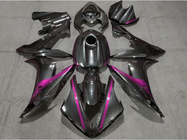 Carbon Fiber Style w Pink 04-06 Yamaha R1 Fairings Carbon Fiber Style w Pink 04-06 Yamaha R1 Fairings
