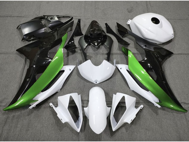 Custom Green Black and White 08-16 Yamaha R6 Fairings Custom Green Black and White 08-16 Yamaha R6 Fairings