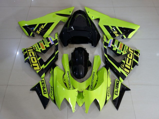 Custom High Viz Yellow 04-05 Kawasaki ZX10R Fairings Custom High Viz Yellow 04-05 Kawasaki ZX10R Fairings