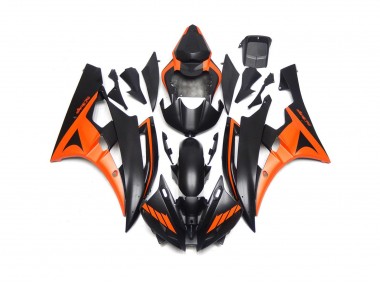 Custom Matte Black and Orange 06-07 Yamaha R6 Fairings