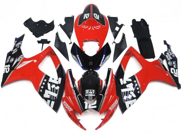 Custom Red and Black Logos 06-07 Suzuki GSXR 600-750 Fairings Custom Red and Black Logos 06-07 Suzuki GSXR 600-750 Fairings