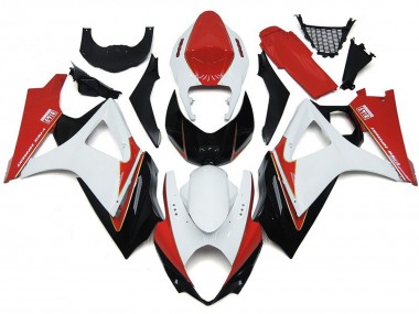 Custom Red and White with Black 07-08 Suzuki GSXR 1000 Fairings