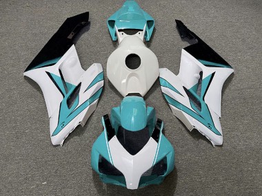 Cyan White and Gloss Black 04-05 Honda CBR1000RR Fairings