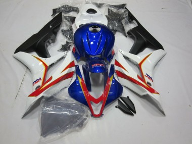 Deep Blue White and Red HRC 07-08 Honda CBR600RR Fairings