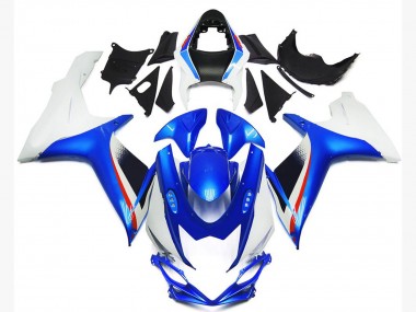 Deep Blue and Gloss White Style 11-24 Suzuki GSXR 600-750 Fairings