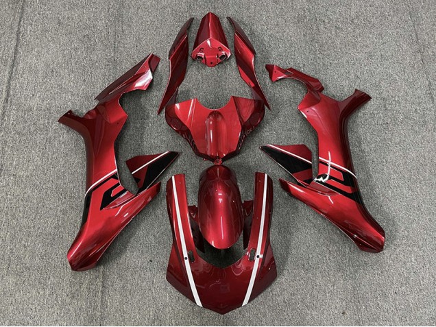 Deep Red & Black and White Accents 15-19 Yamaha R1 Fairings Deep Red & Black and White Accents 15-19 Yamaha R1 Fairings