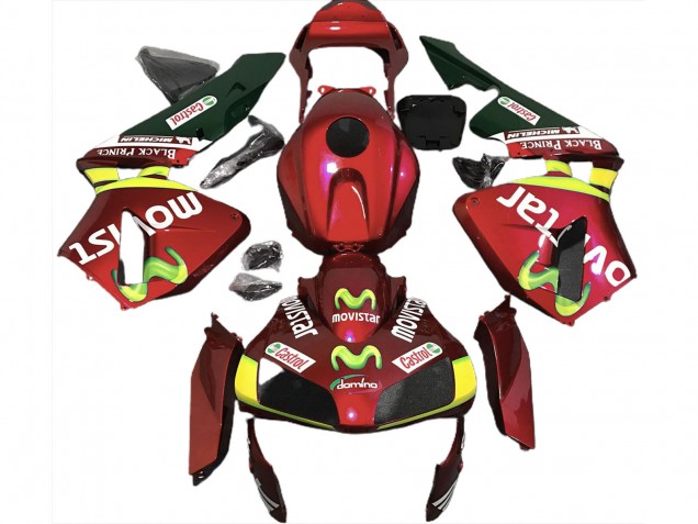 Deep Red Movistar 03-04 Honda CBR600RR Fairings Deep Red Movistar 03-04 Honda CBR600RR Fairings
