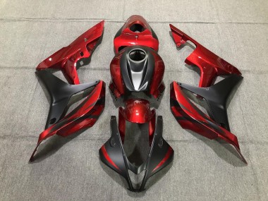 Deep Red and Matte Black 07-08 Honda CBR600RR Fairings