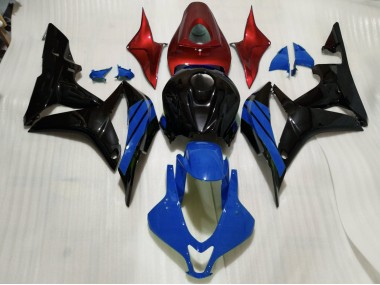 Gloss Black & Blue and Red Accents 07-08 Honda CBR600RR Fairings